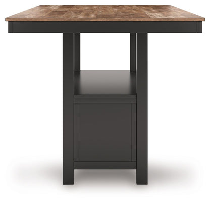 Wildenauer - Brown / Black - Rectangular Dining Room Counter Table - Hornell Furniture Outlet