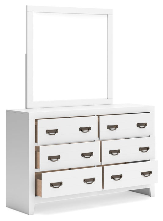 Binterglen - White - Dresser And Mirror - Hornell Furniture Outlet