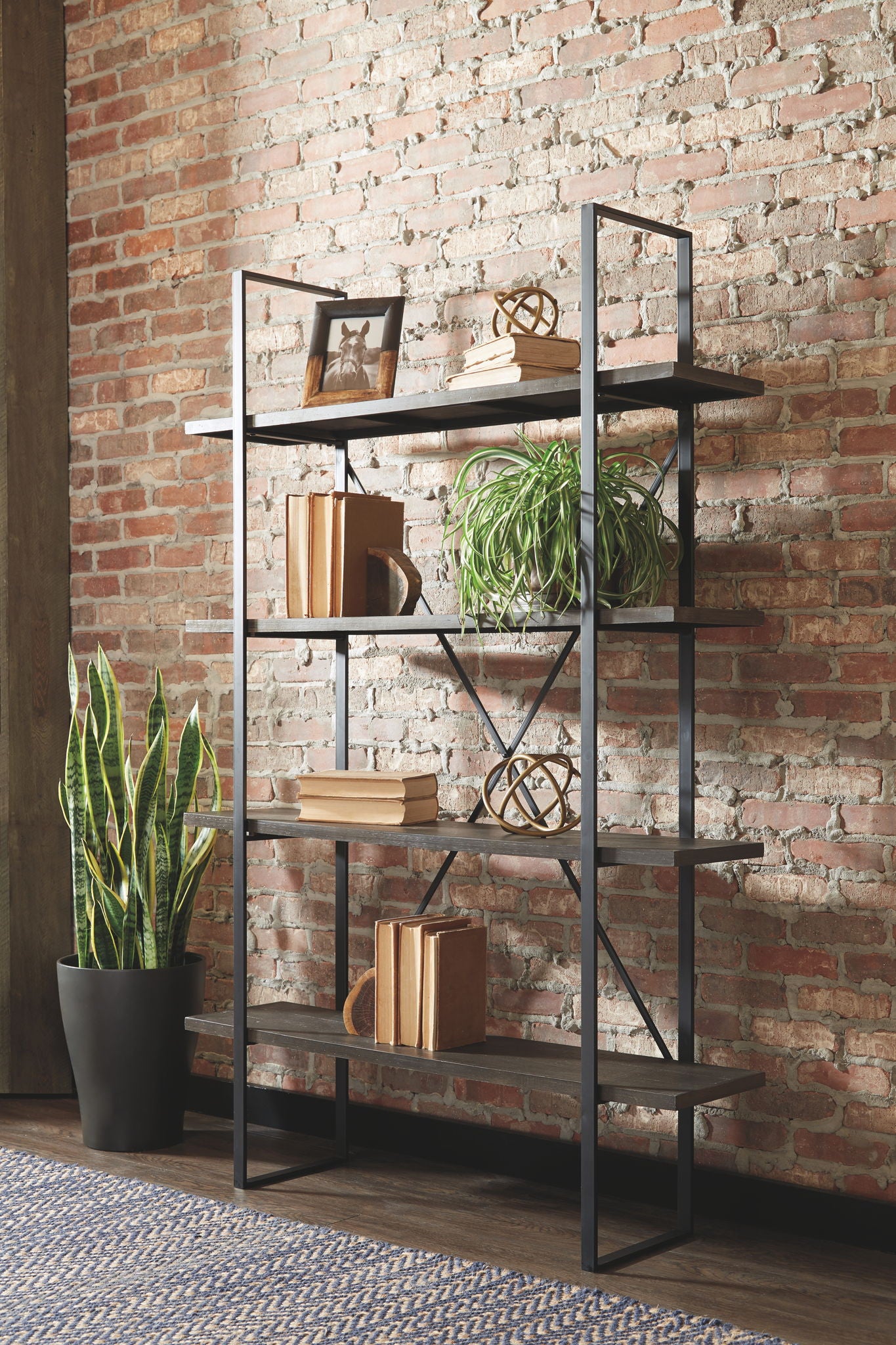 Gilesgrove - Black / Gray - Bookcase - Hornell Furniture Outlet