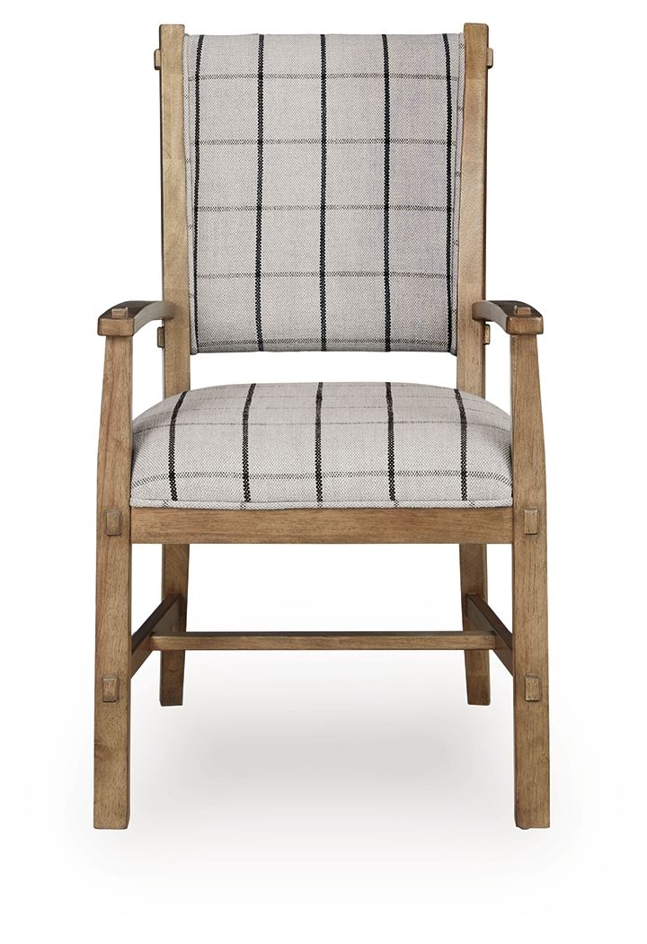 Ridgester - Dining Upholstered Arm Chair (Set of 2) - Light Brown - Hornell Furniture Outlet