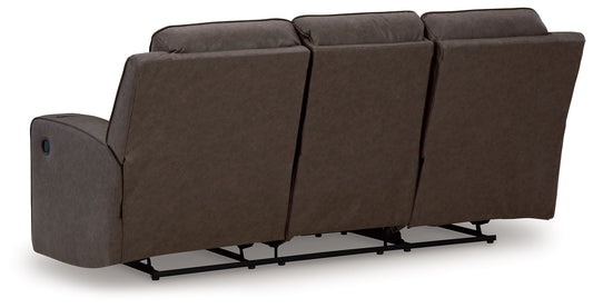 Lavenhorne - Granite - Rec Sofa W/Drop Down Table - Hornell Furniture Outlet