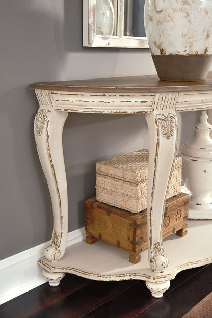 Realyn - Sofa Table - White / Brown - Hornell Furniture Outlet