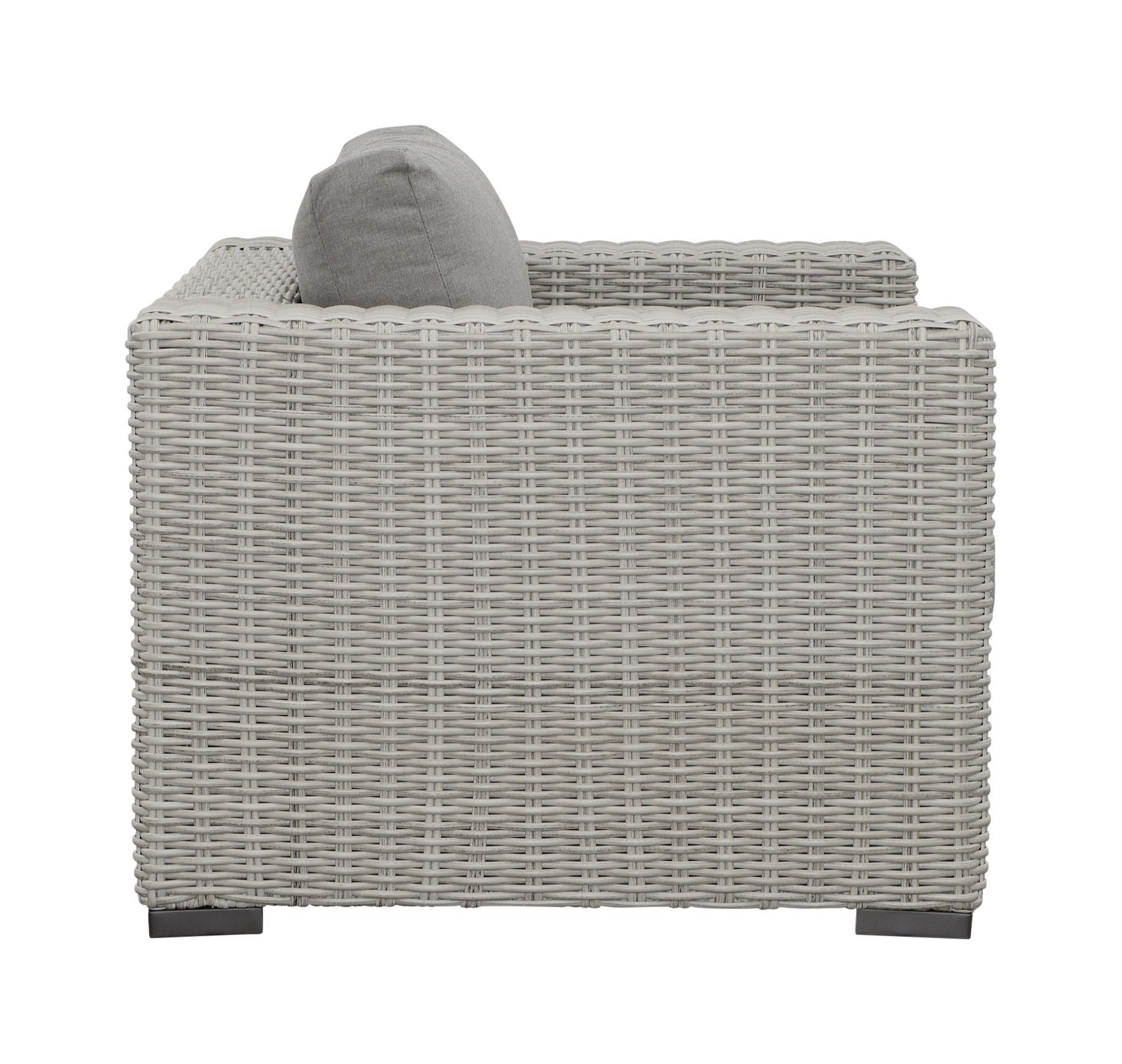 Blakley - Outdoor Lounge Chair (Set of 2) With Half - Round Wicker - Gray - Hornell Furniture Outlet