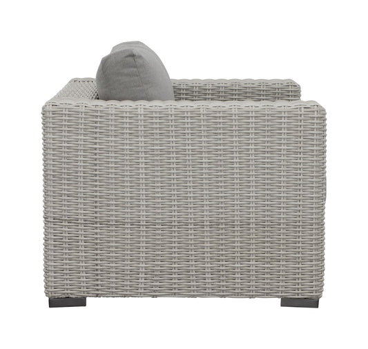 Blakley - Outdoor Lounge Chair (Set of 2) With Half - Round Wicker - Gray - Hornell Furniture Outlet