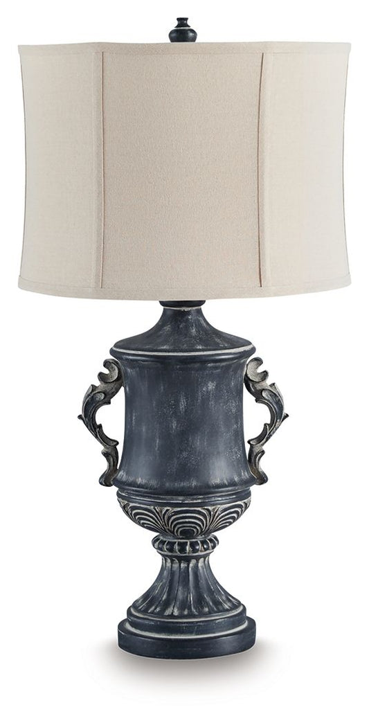 Morvanford - Antique Black - Poly Table Lamp - Hornell Furniture Outlet