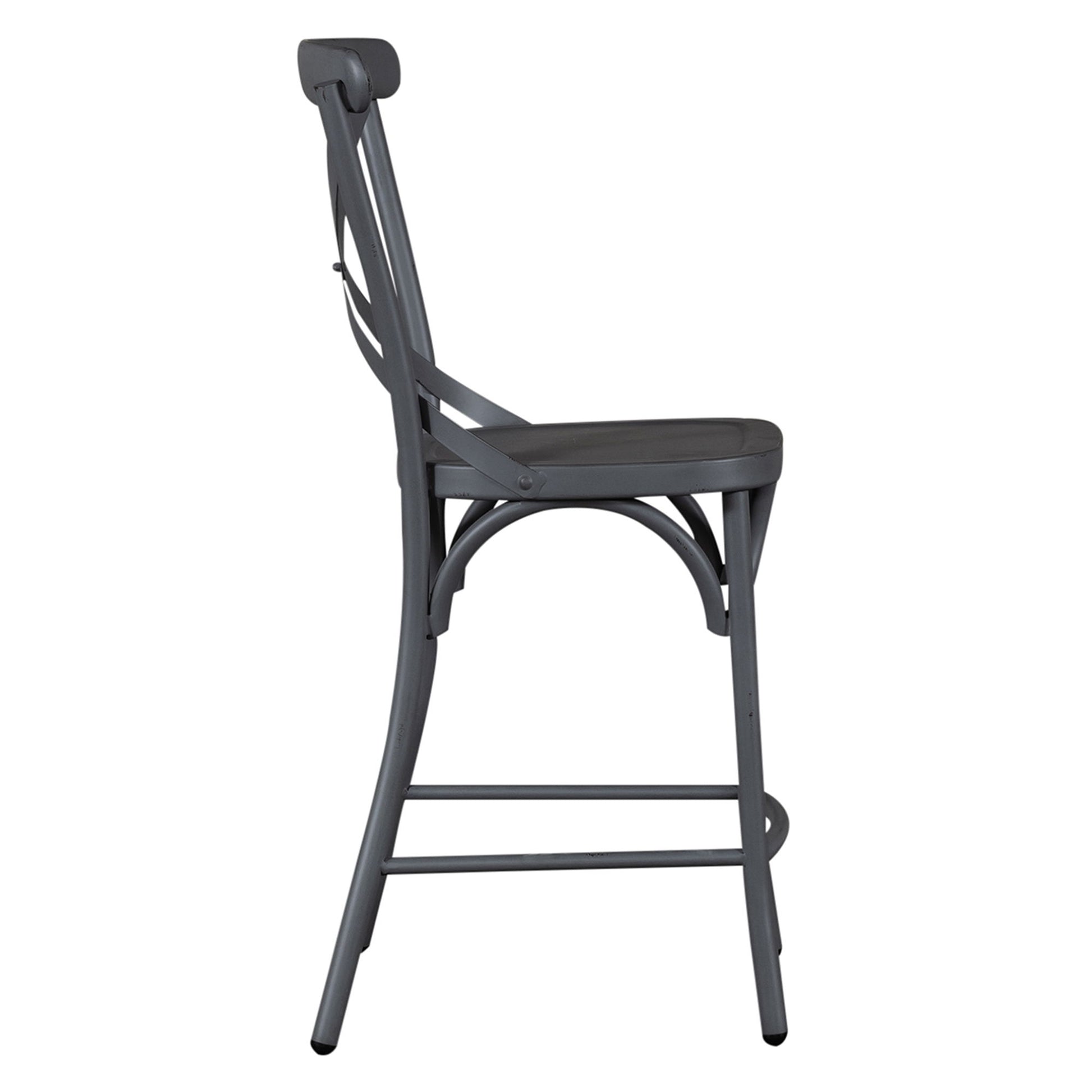 Vintage Series - X Back Counter Chair - Gray - Hornell Furniture Outlet