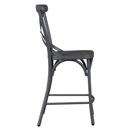Vintage Series - X Back Counter Chair - Gray - Hornell Furniture Outlet