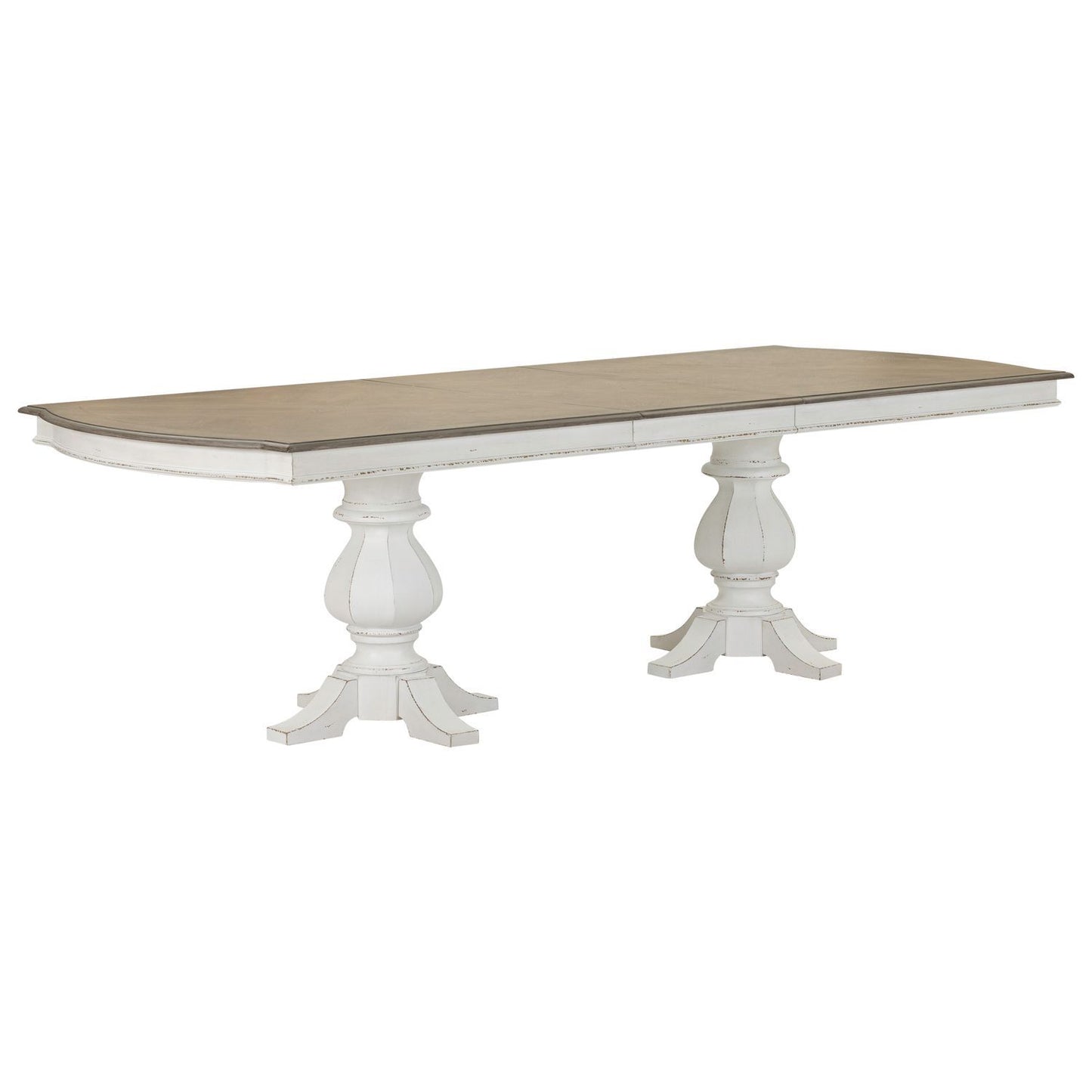 Magnolia Manor - Double Pedestal Table - White - Hornell Furniture Outlet