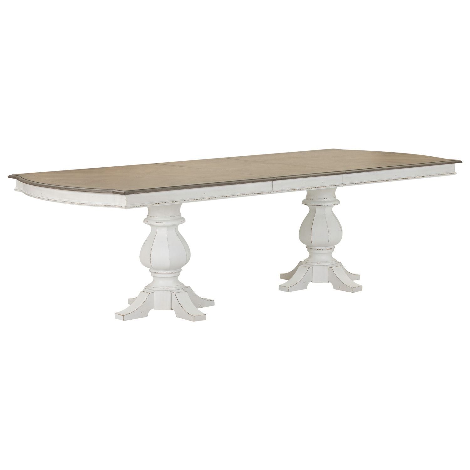 Magnolia Manor - Double Pedestal Table - White - Hornell Furniture Outlet
