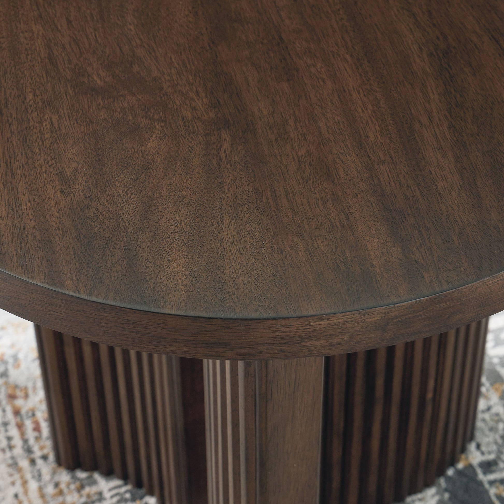 Korestone - Dark Brown - Round End Table - Hornell Furniture Outlet