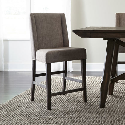 Double Bridge - Upholstered Counter Chair - Dark Brown - Hornell Furniture Outlet