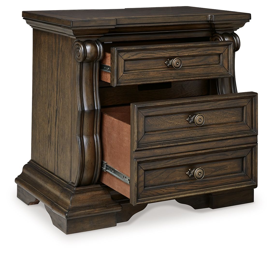 Maylee - Dark Brown - Three Drawer Night Stand - Hornell Furniture Outlet