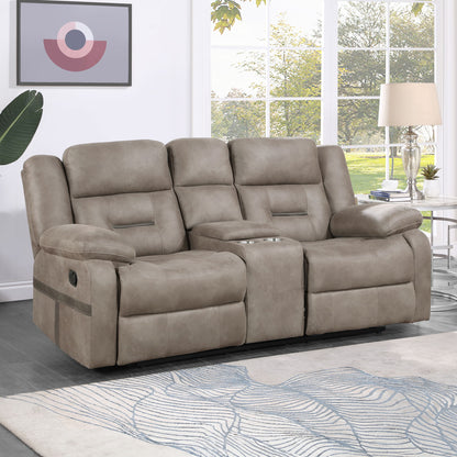 Abilene - Console Manual Loveseat - Tan - Hornell Furniture Outlet