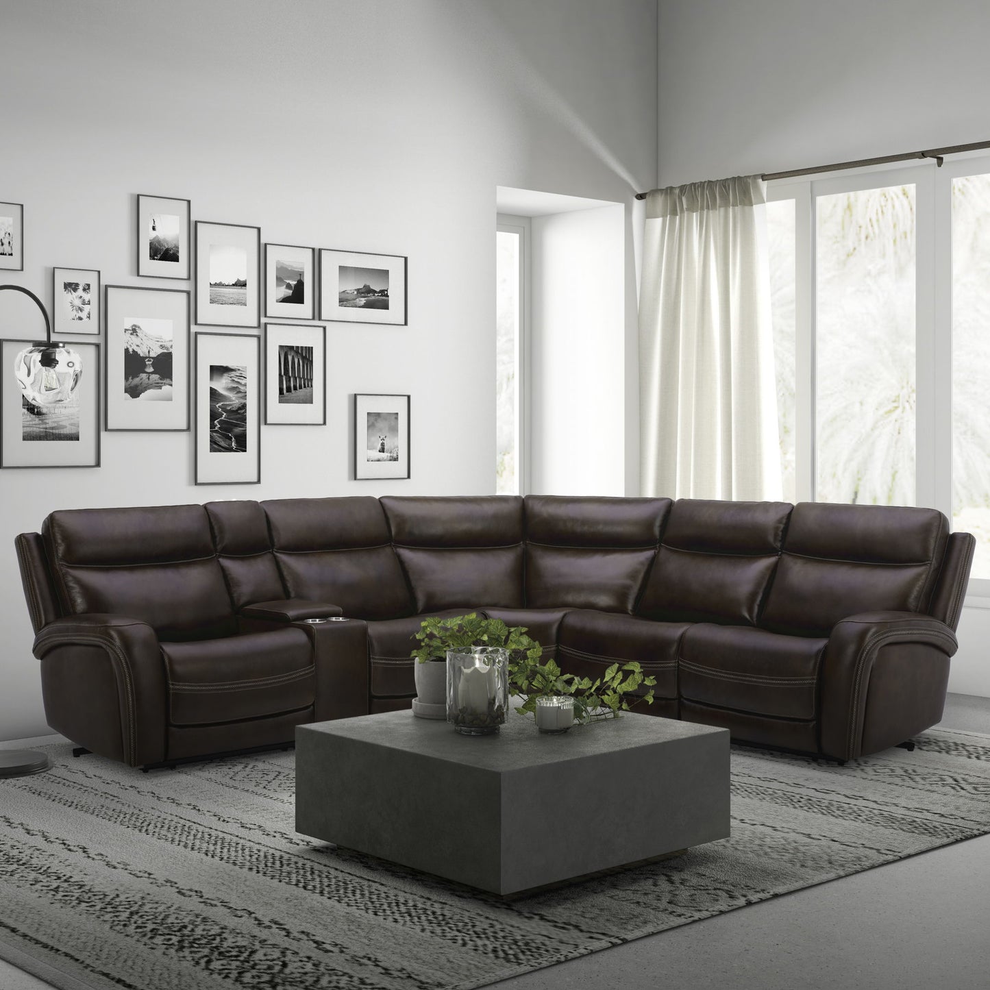 Blair - 6 Piece Sectional - Cognac - Hornell Furniture Outlet