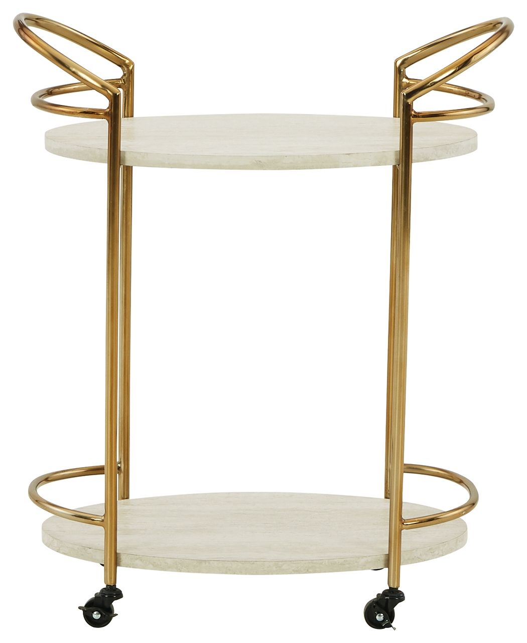 Tarica - Cream / Gold Finish - Bar Cart - Hornell Furniture Outlet