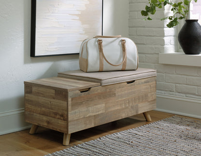 Gerdanet - Beige - Storage Bench - Hornell Furniture Outlet