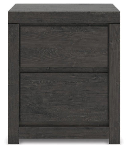 Fraluna - Charcoal - Two Drawer Night Stand - Hornell Furniture Outlet