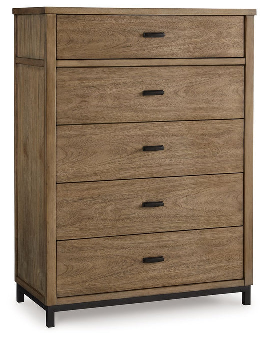 Tomtyn - Light Brown - Five Drawer Chest - Hornell Furniture Outlet