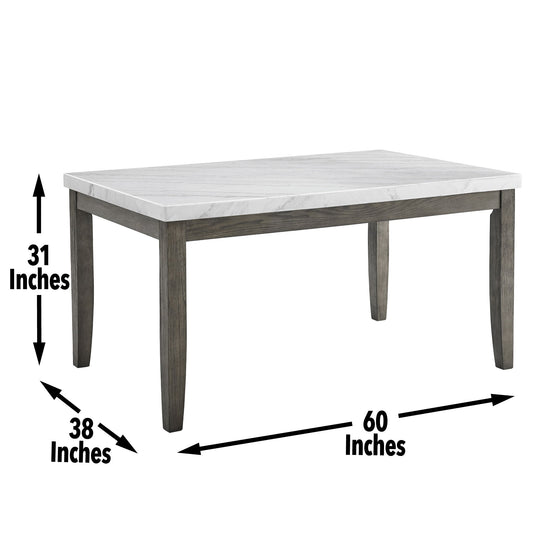 Emily - Guangxi White Marble Top - White - Hornell Furniture Outlet