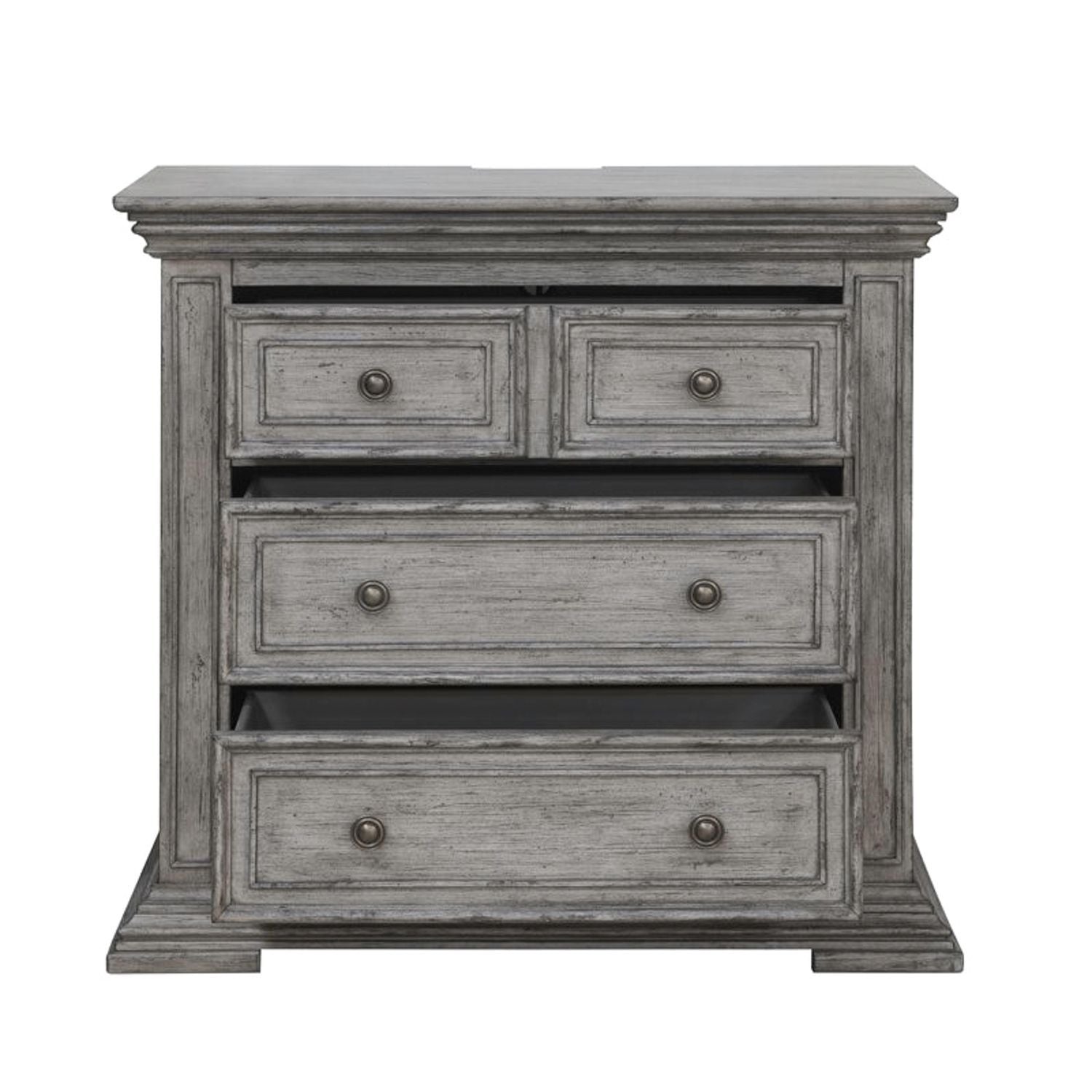 Big Valley - Bedside Chest With Charging Station - Hornell Furniture Outlet