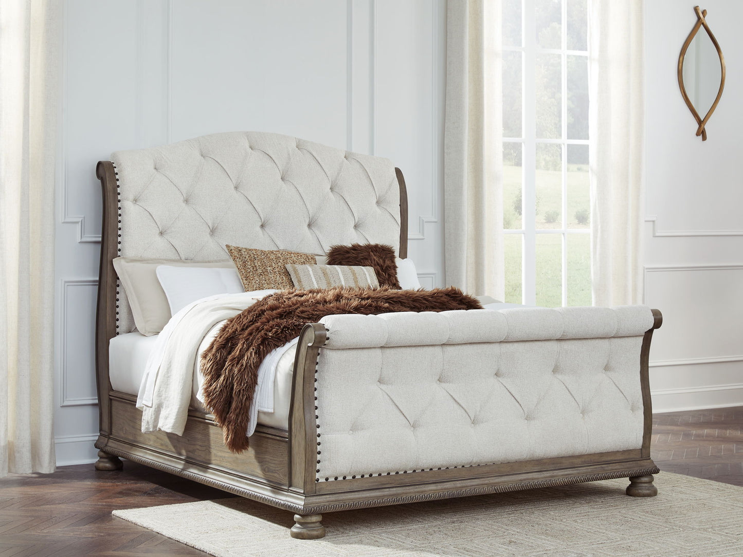 Ardenfield - Upholstered Sleigh Bed - Hornell Furniture Outlet