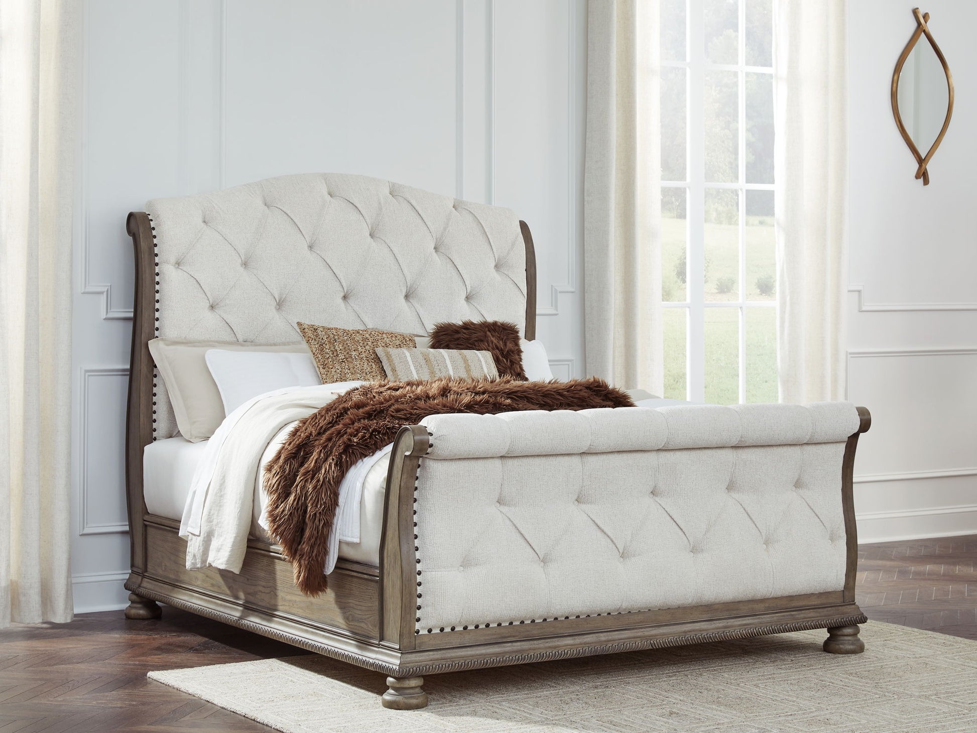Ardenfield - Upholstered Sleigh Bed - Hornell Furniture Outlet