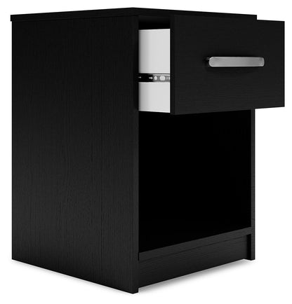 Finch - One Drawer Night Stand - Black - Hornell Furniture Outlet