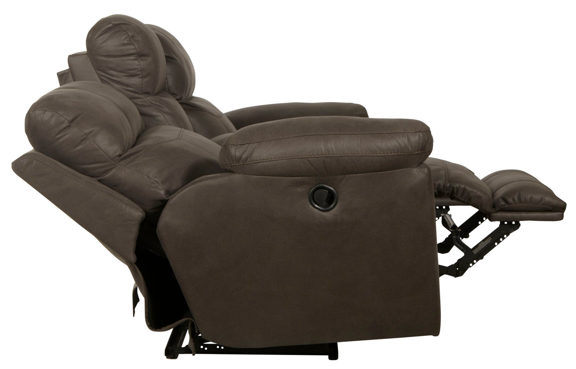 Atlas - Reclining Console Loveseat With Storage - Charcoal - Hornell Furniture Outlet