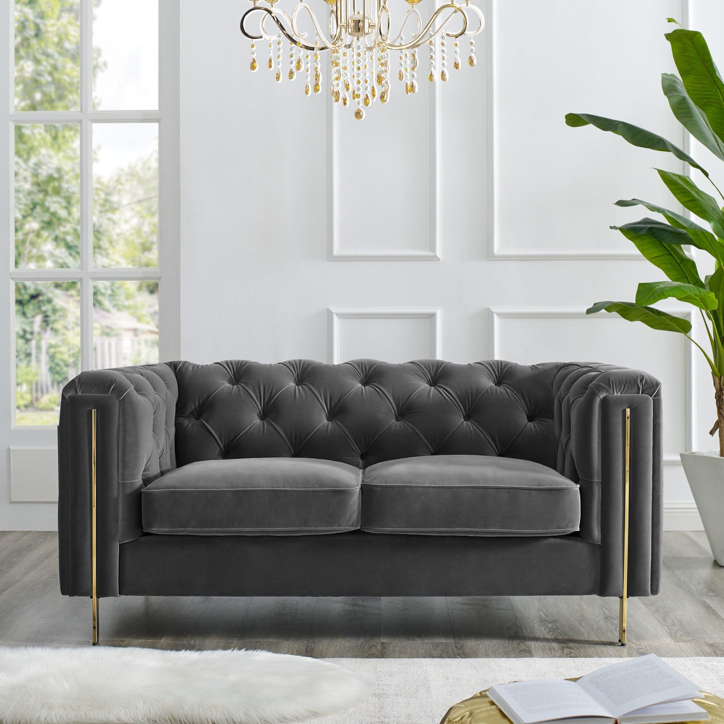 Charlene - Velvet Loveseat - Hornell Furniture Outlet