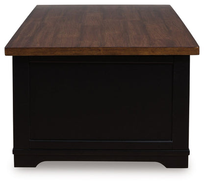 Wildenauer - Brown / Black - Lift Top Cocktail Table - Hornell Furniture Outlet