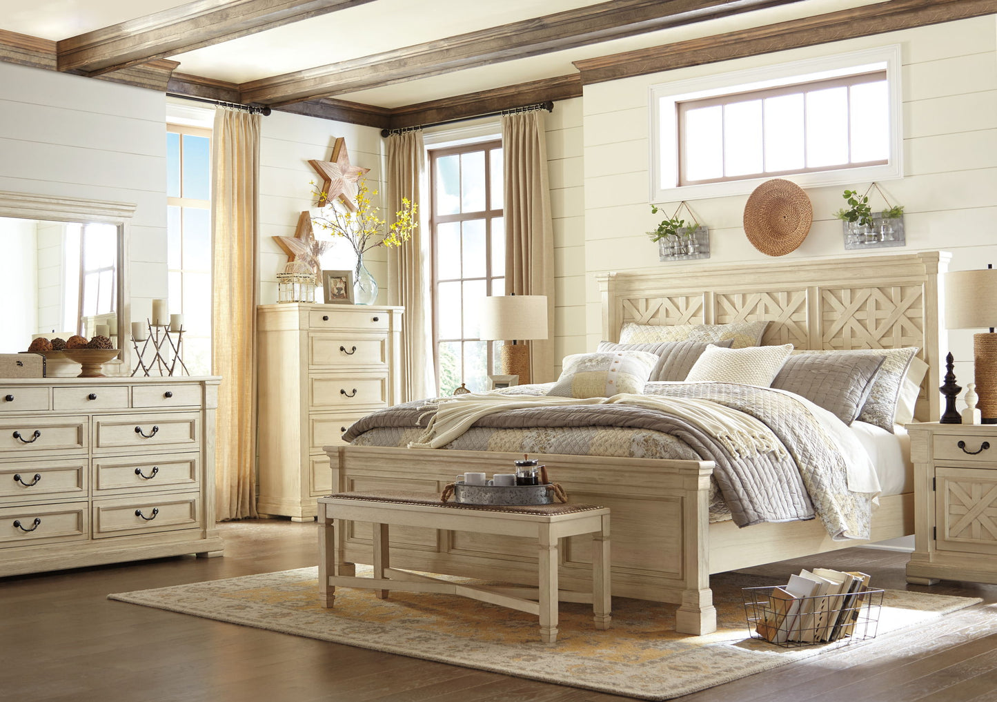 Bolanburg - Large UPH Dining Room Bench - Beige - Hornell Furniture Outlet