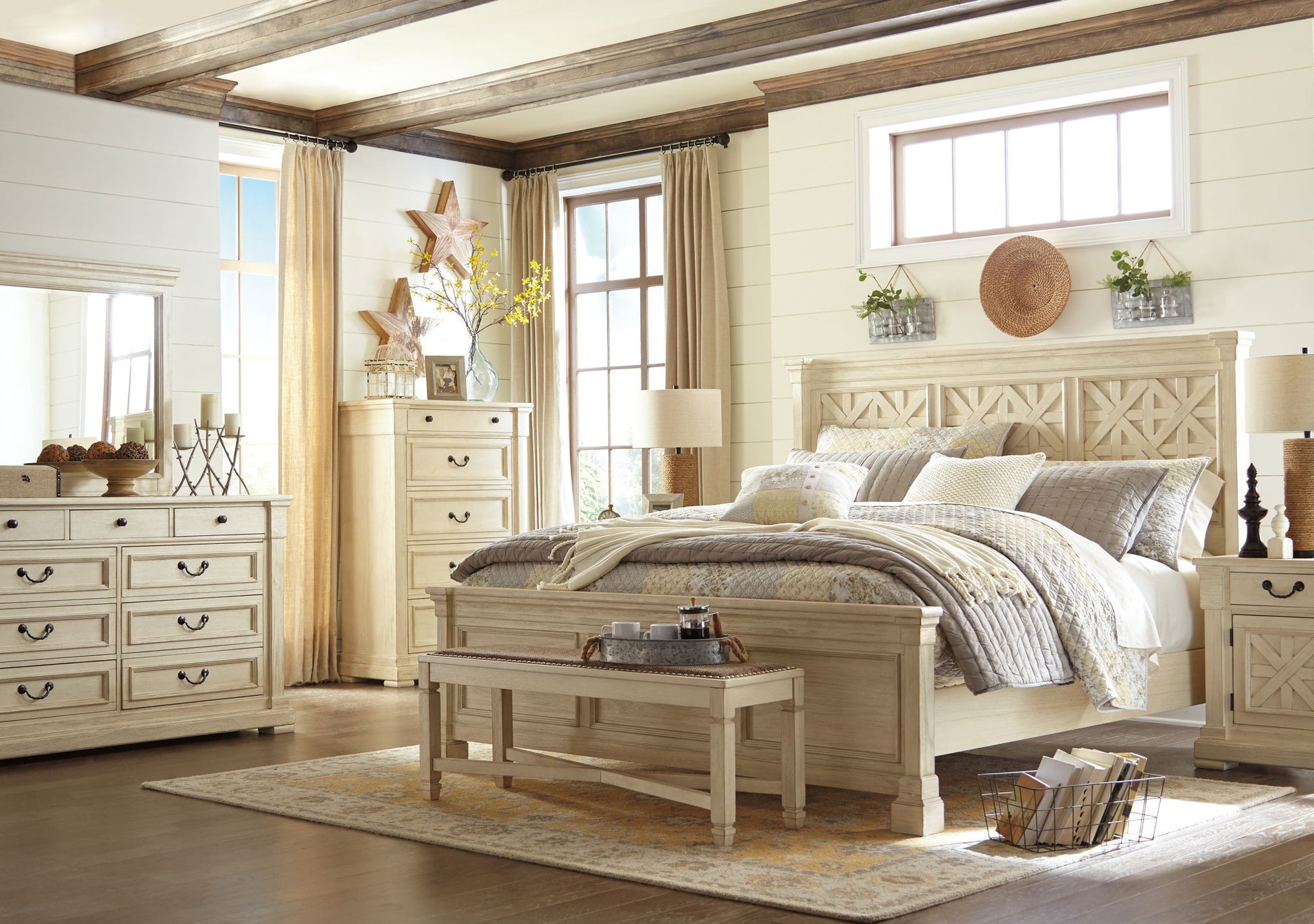 Bolanburg - Large UPH Dining Room Bench - Beige - Hornell Furniture Outlet