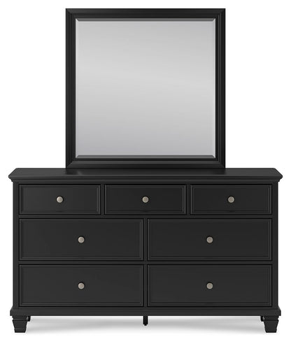 Lanolee - Black - Dresser And Mirror - Hornell Furniture Outlet