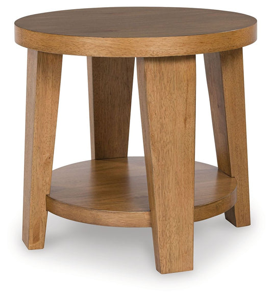 Kristiland - Light Brown - Round End Table - Hornell Furniture Outlet