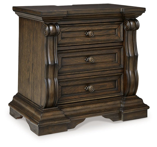 Maylee - Dark Brown - Three Drawer Night Stand - Hornell Furniture Outlet