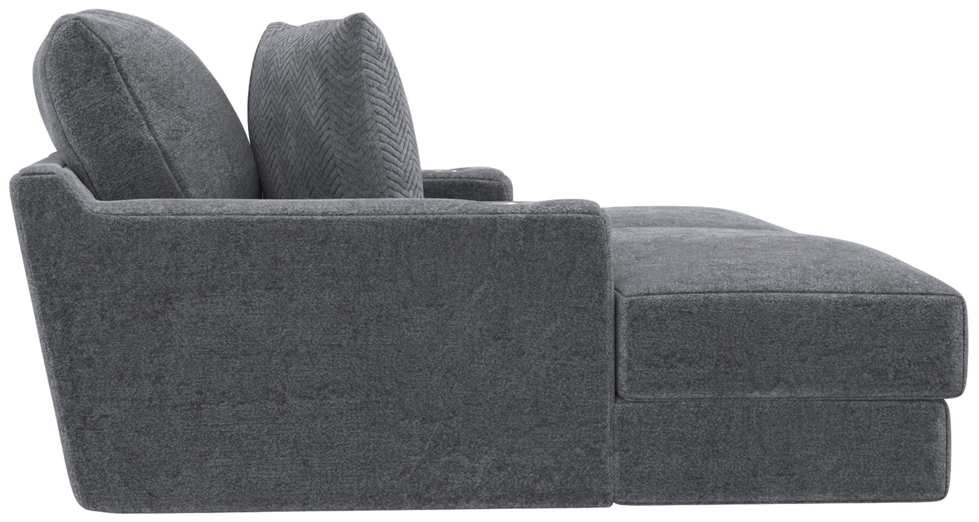 Cozy - 2 Piece Double Wide Chaise With USB Charging Ports - Hornell Furniture Outlet