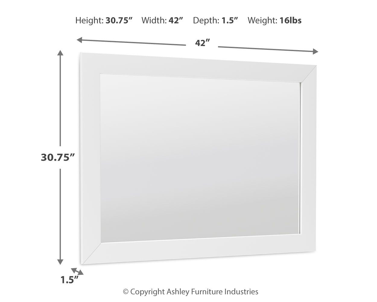 Mollviney - White - Bedroom Mirror - Hornell Furniture Outlet