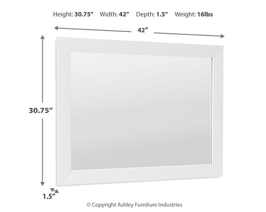 Mollviney - White - Bedroom Mirror - Hornell Furniture Outlet