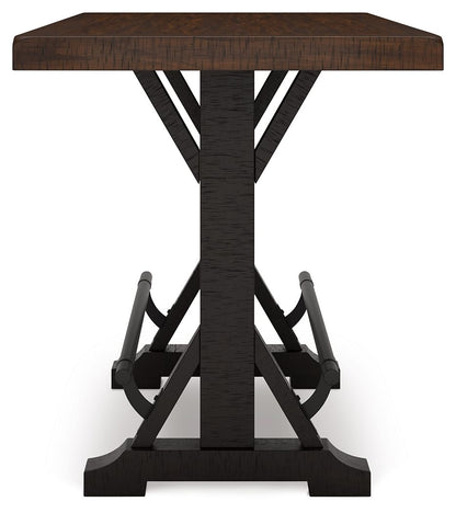 Valebeck - Rect Dining Room Counter Table With Wine Rack - Hornell Furniture Outlet