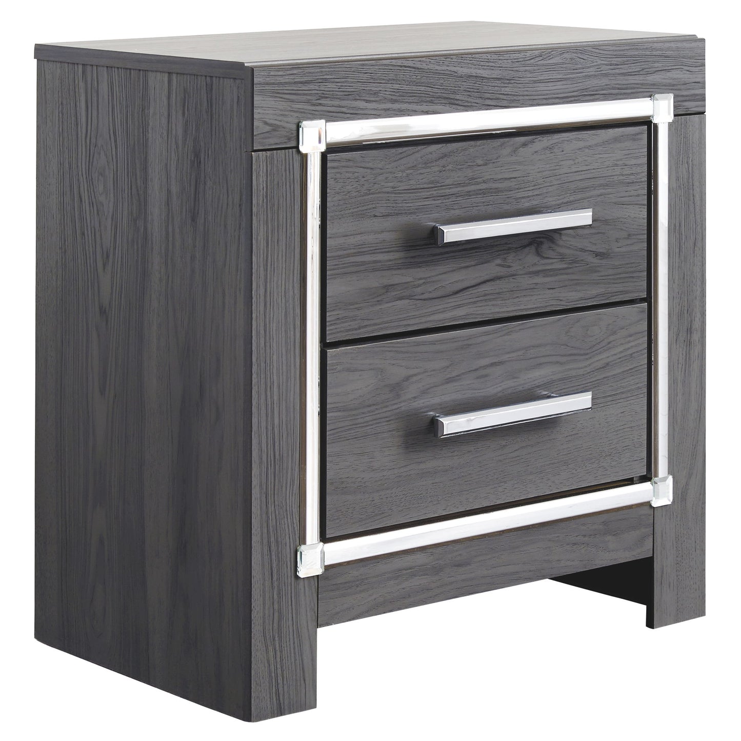 Lodanna - Gray - Two Drawer Night Stand - Hornell Furniture Outlet