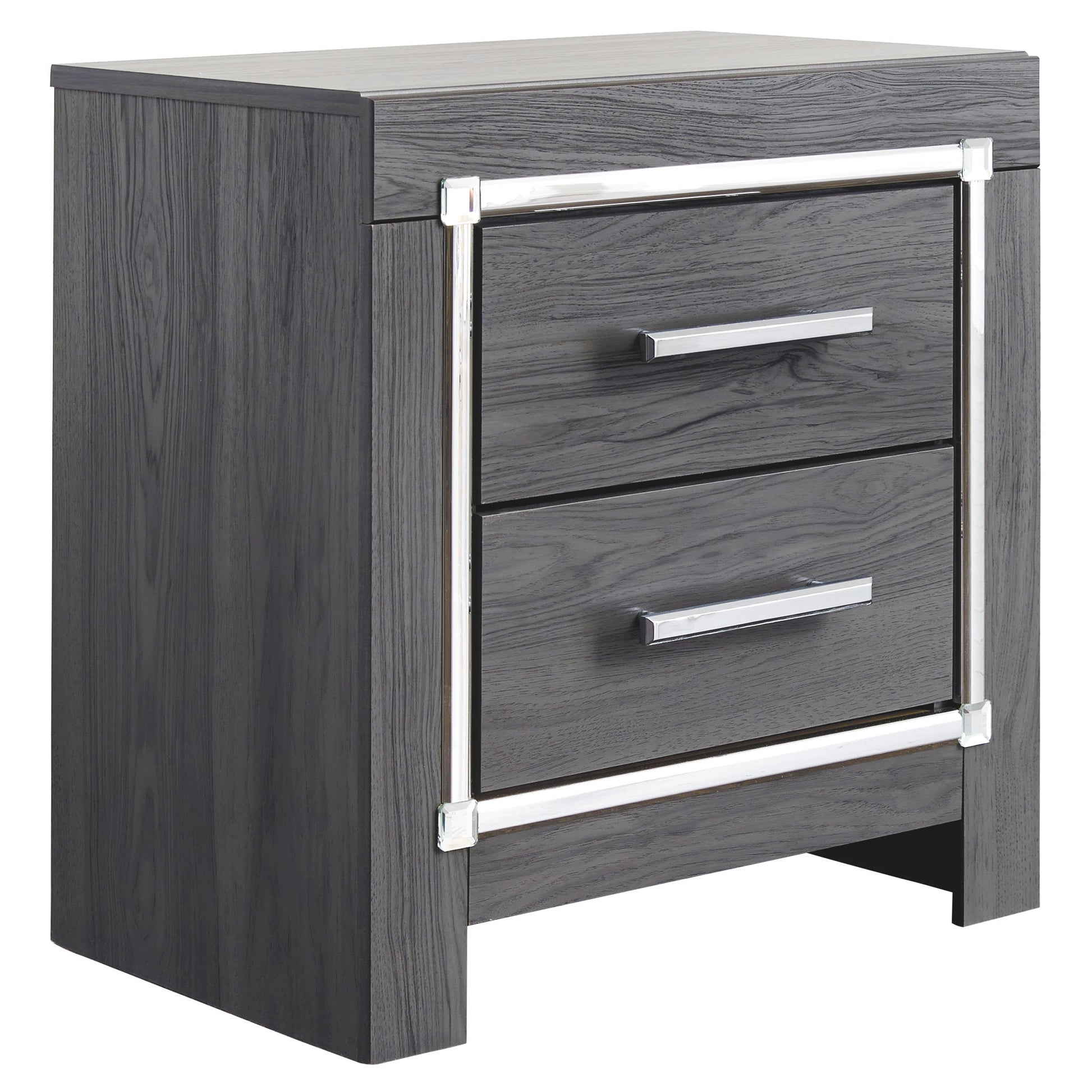 Lodanna - Gray - Two Drawer Night Stand - Hornell Furniture Outlet