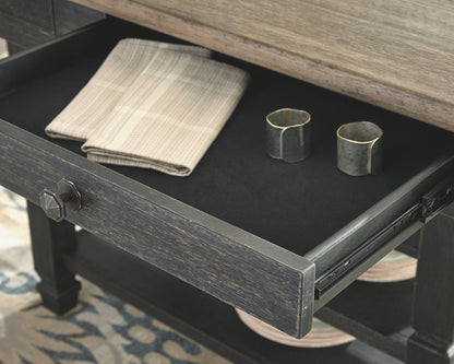 Tyler Creek - Black / Gray - Rectangular Dining Room Counter Table - Hornell Furniture Outlet