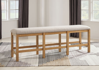 Havonplane - Brown - XL Counter Height Upholstered Dining Bench - Hornell Furniture Outlet