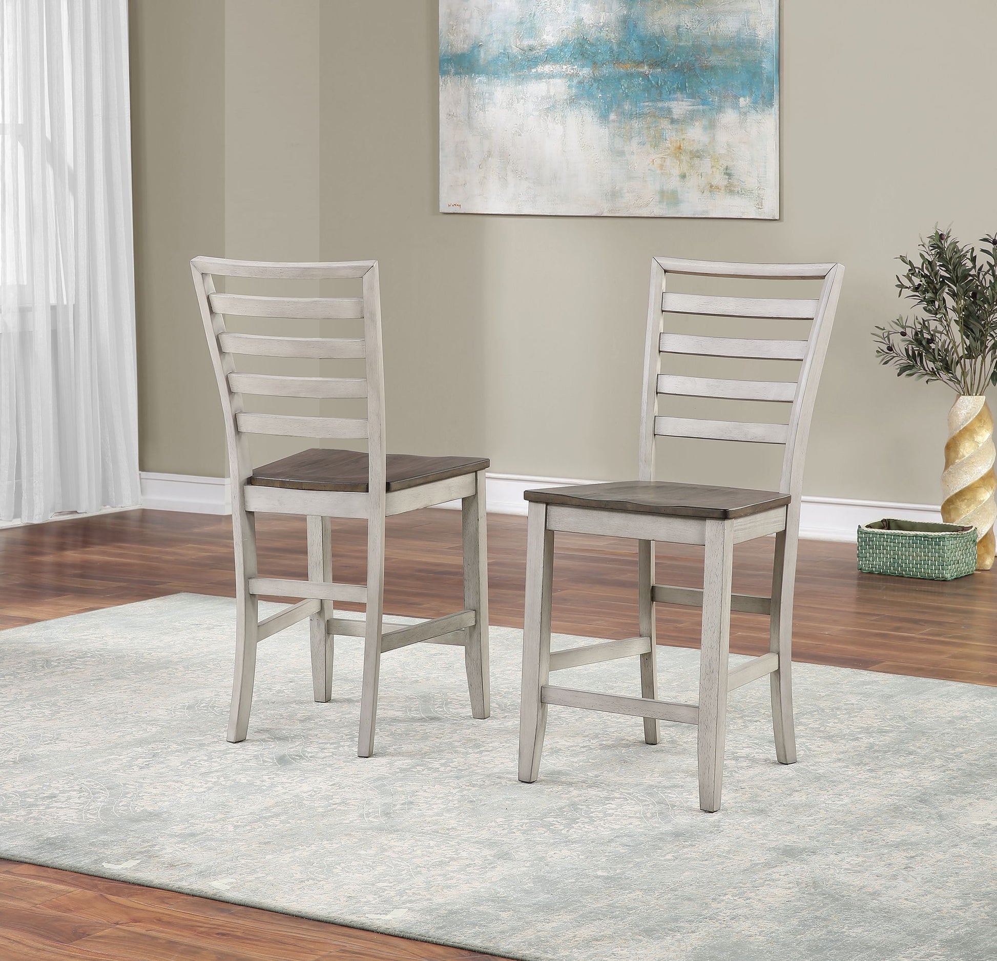 Abacus - Counter Chair (Set of 2) - Dark Brown - Hornell Furniture Outlet