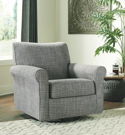 Renley - Ash - Swivel Glider Accent Chair - Hornell Furniture Outlet