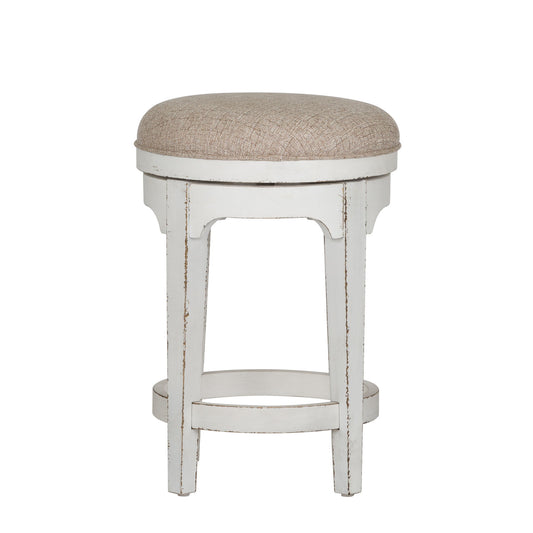 Magnolia Manor - Console Swivel Stool - White - Hornell Furniture Outlet