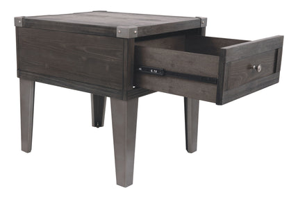 Todoe - Dark Gray - Rectangular End Table - Hornell Furniture Outlet