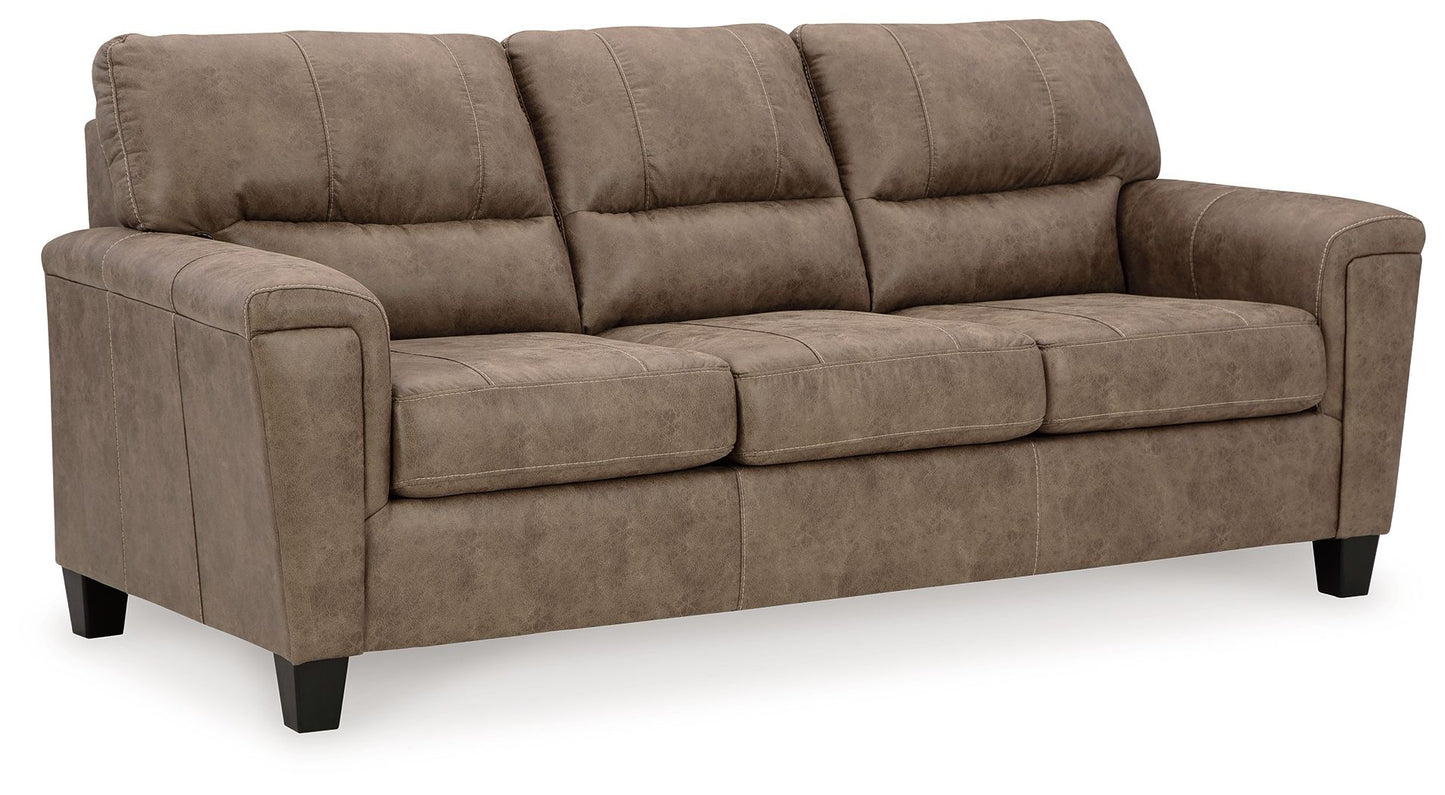 Navi - 3 Pc. - Sofa, Loveseat, Rocker Recliner - Fossil - Hornell Furniture Outlet