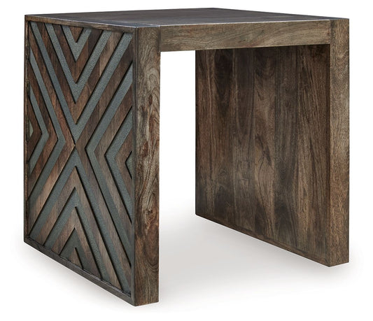 Dreggan - Brown - Square End Table - Hornell Furniture Outlet
