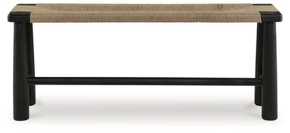 Acerman - Black / Natural - Accent Bench - Hornell Furniture Outlet